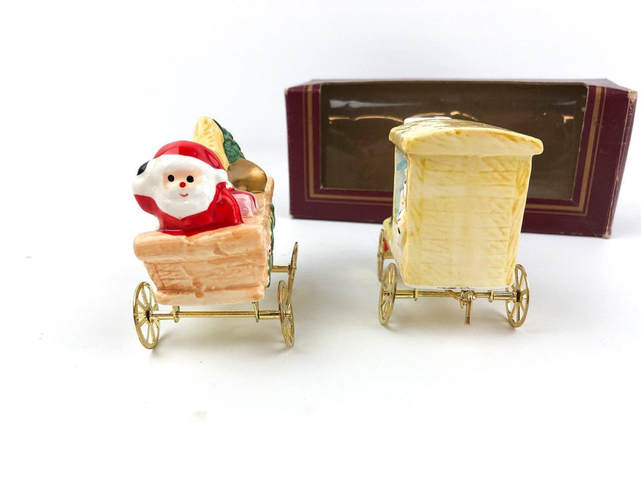 Trem Trinds Ceramic Train Set Santa Traveling with Original Box 3