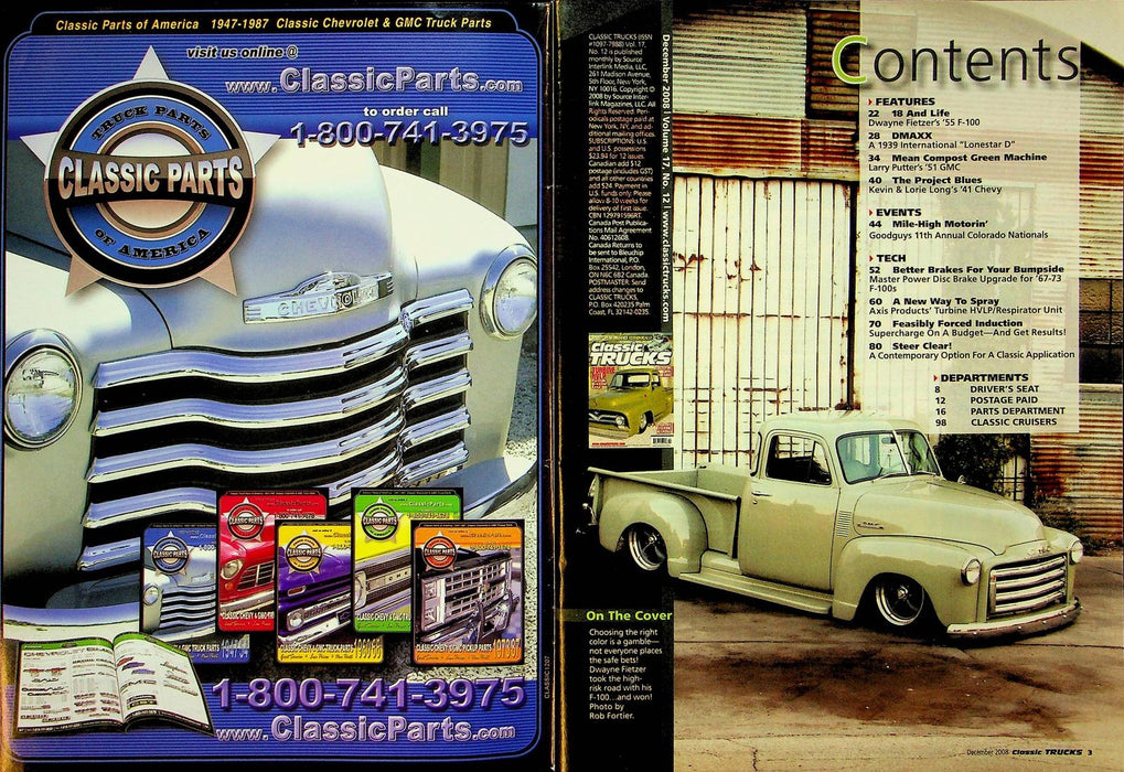 Classic Trucks Magazine December 2008 Vol 17 No 12 F-1 Modern Steering Retrofit