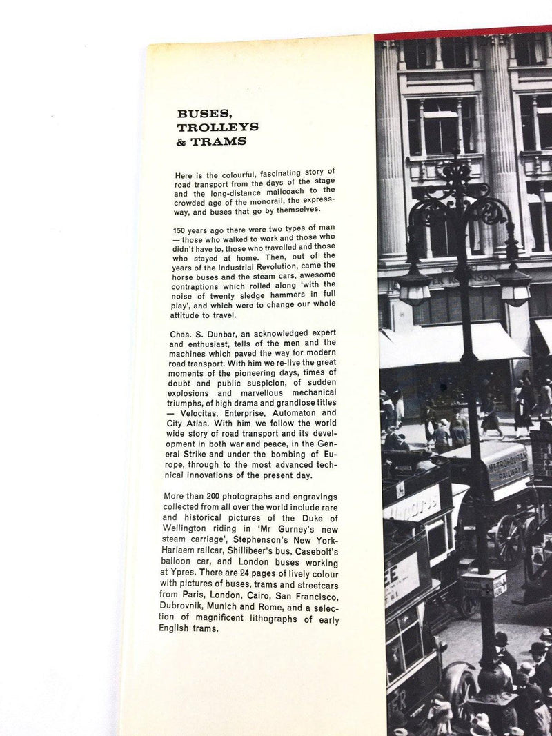 Buses, Trolleys & Trams Chas S Dunbar 1968 Hamlyn Hardcover w/ Dust Jacket 3