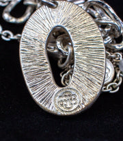 Vintage Bill Blass: Silver Tone Hammered Texture Oval Chain Necklace - 20.5" 4