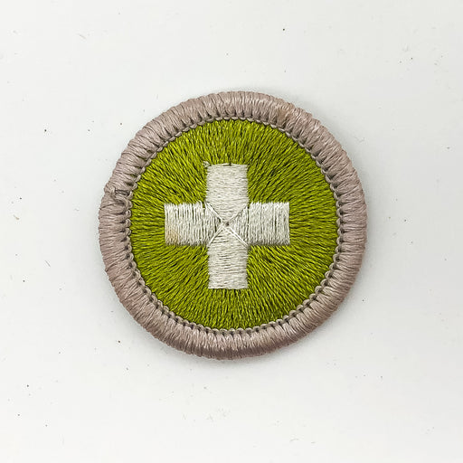Boy Scouts of America BSA Patch First Aid Cross Lime Green White 1
