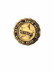 National Radio Institute Lapel Pin Tie Back Alumni Member Vintage 1