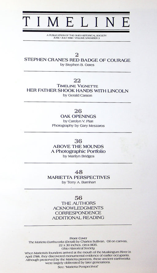 Timeline Magazine Ohio 1988 Vol 5 No. 3 Stephen Crane's Red Badge of Honor 2