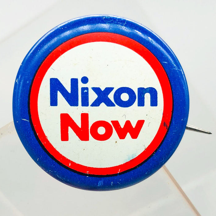 Richard Nixon Now Button Pin 1" Presidential Campaign Politics COADCO Vintage 17