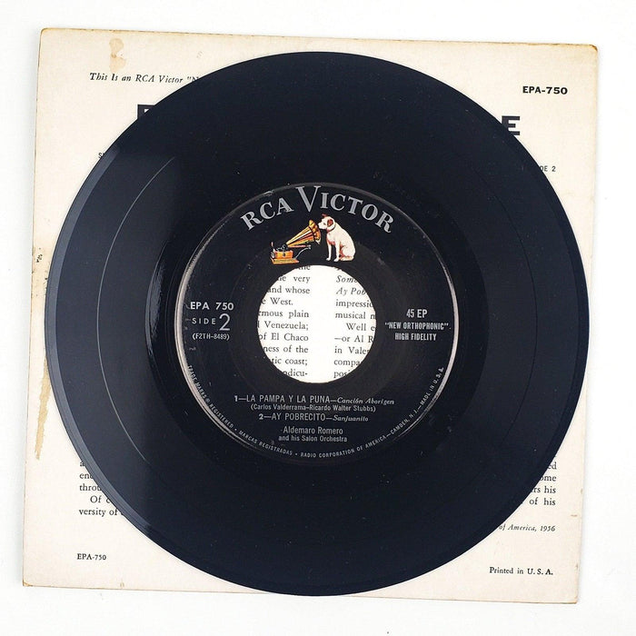 Aldemaro Romero Flight To Romance Record 45 RPM EP EPA-750 RCA 1956 4