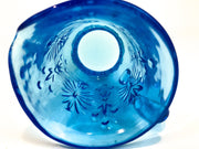 Blue Mayfair Depression Drinking Glass Short Stemmed Diamond Juice Tumbler 4