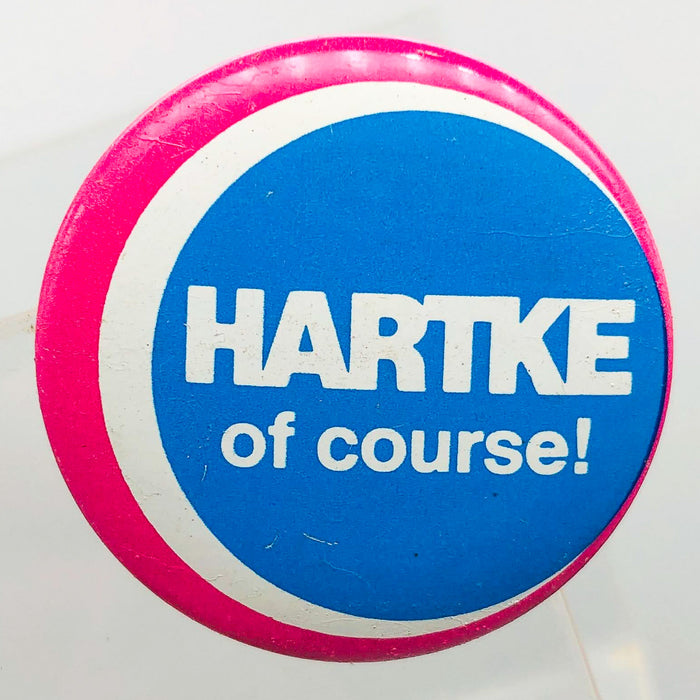 Hartke Of Course Button Pin 1.25" Indiana Senator Presidential Campaign Pink 7