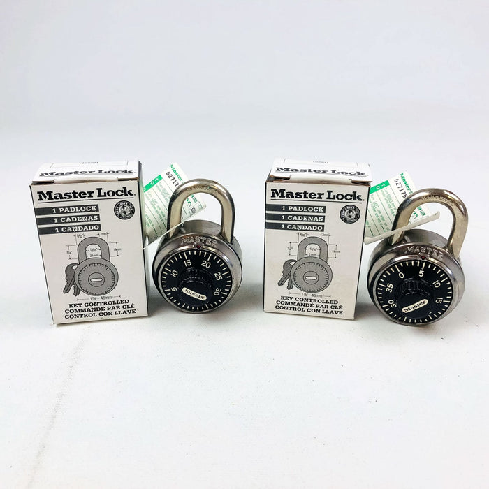 2ct Master Key Controlled Combination Lock Padlock No 1525 1.25" Hasp New NOS 1