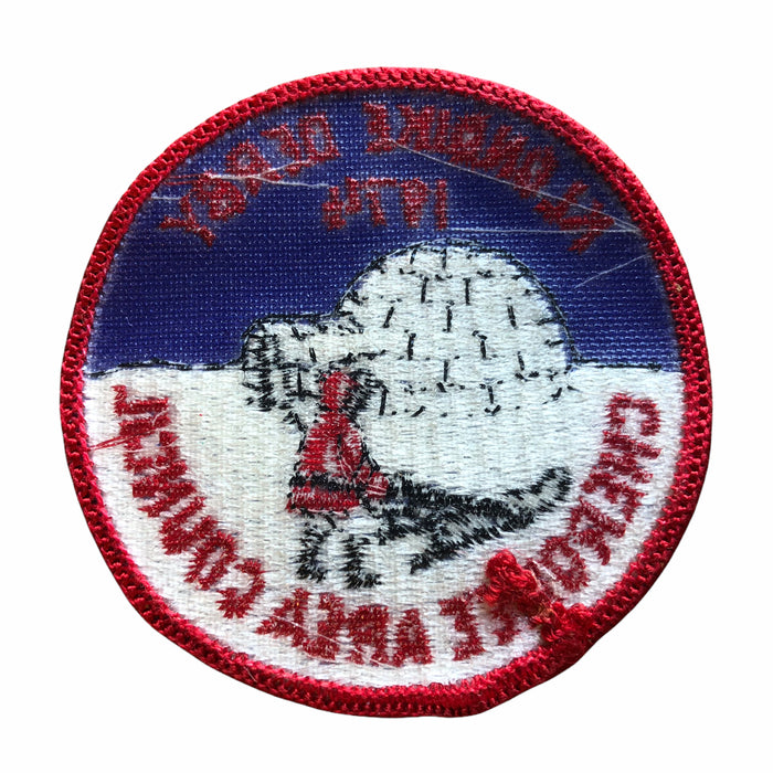 Boy Scouts BSA Klondike Derby Patch 1974 Cherokee Area Council Igloo Red Border 3