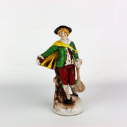 Occupied Japan Colonial Victorian Man w/ Cape & Instrument 6 Inches 1