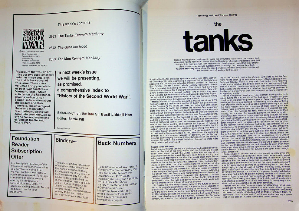 History Second World War WW2 Magazine 1975 Part 95 Tanks Guns Men 3