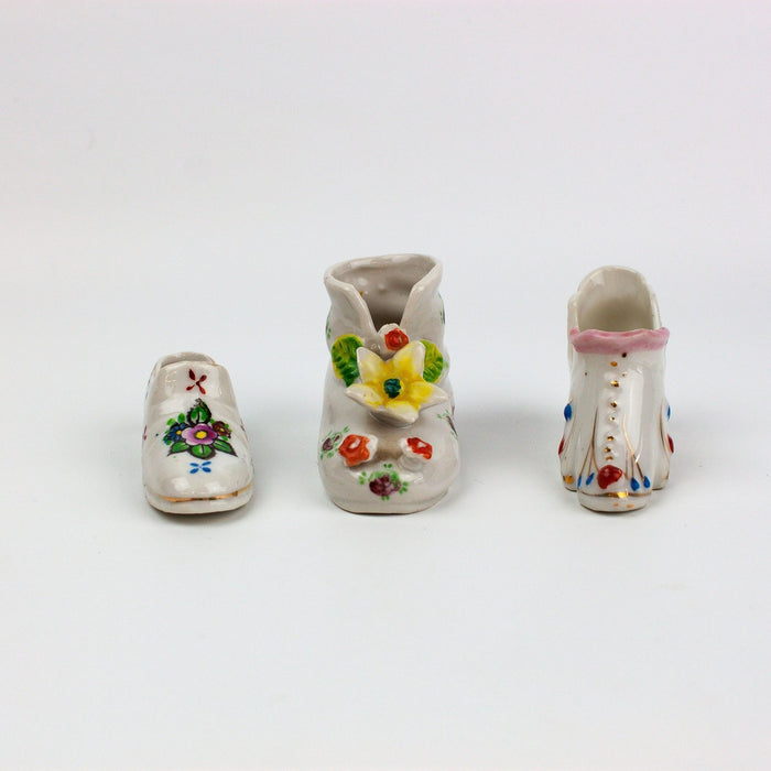 Occupied Japan Mini Shoe, High Heel, Boot w/ Floral Flowers 2 Inches 1