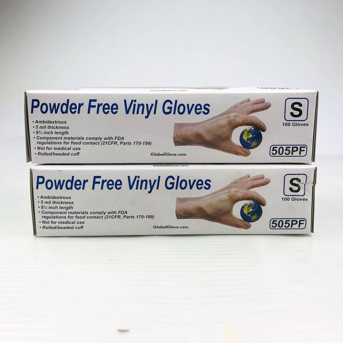 Vinyl Disposable Gloves Small Clear Food Safe Powder Latex Free 200-Pk 5 Mil FDA 9