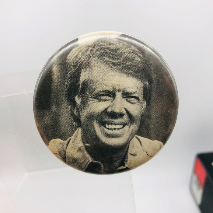 Vintage President Jimmy Carter Button 2" Farmer Fence Campaign 1970s Political