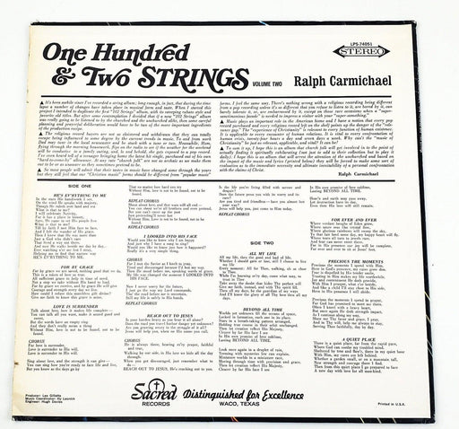 Ralph Carmichael One Hundred & Two Strings Volume 2 Record 33 RPM LP 1969 2