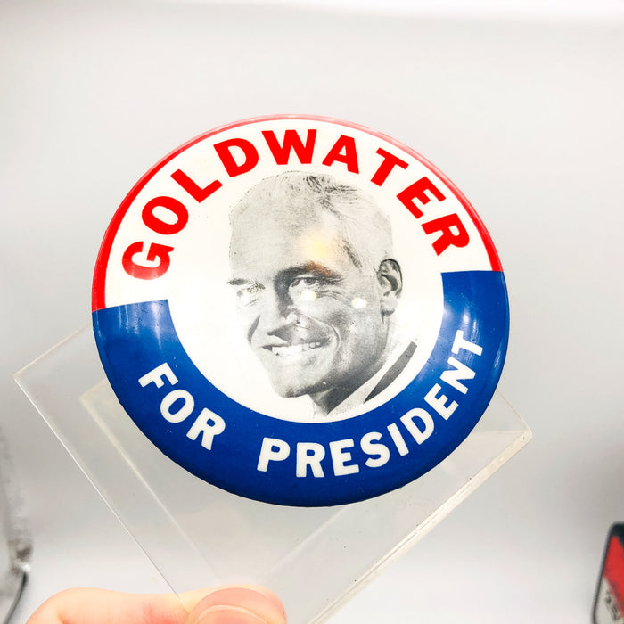 Barry Goldwater For President Button Pin 3.25" Political Campaign Union Made 3