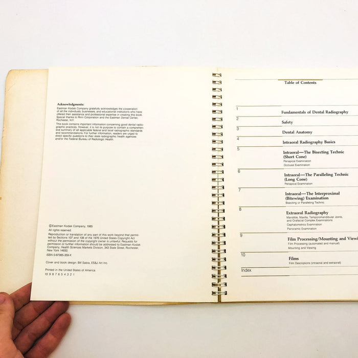 X-Rays In Dentistry Spiral Bound Eastman Kodak 1985 1st Edition Radiography 7