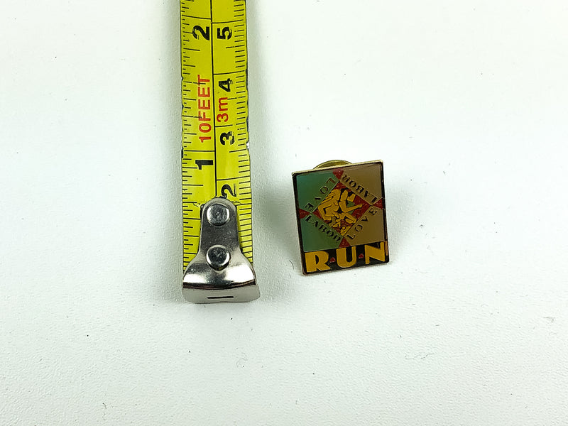 Vintage Labor of Love Run Lapel Pin 1988 Enamel Glazed