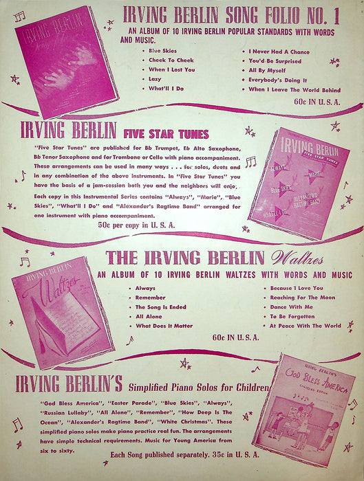 Sheet Music Maria Irving Berlin 1928 Standard Edition Fox Trot Piano Music 3