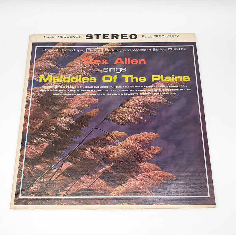 Rex Allen Sings Melodies Of The Plains LP Record Design Records 1962 DLP-612 1