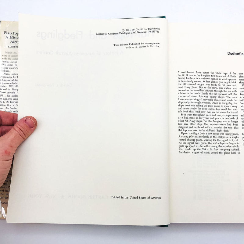 Flat Tops And Fledglings Hardcover Gareth Pawlowski 1971 1st Edition US Navy 5