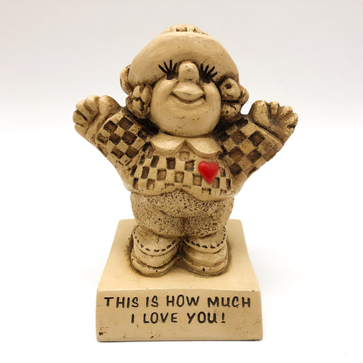 Vintage Paula Figurine This Is How Much I Love You Woman Girl Arms Out Wide 1