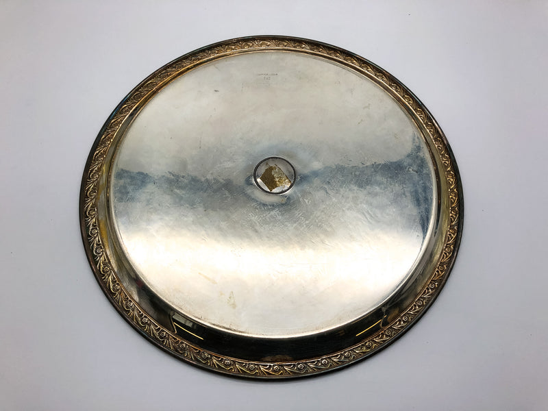 WM Rogers Round Silverplate Serving Tray Platter 12" Art Nouveau Decorative 742
