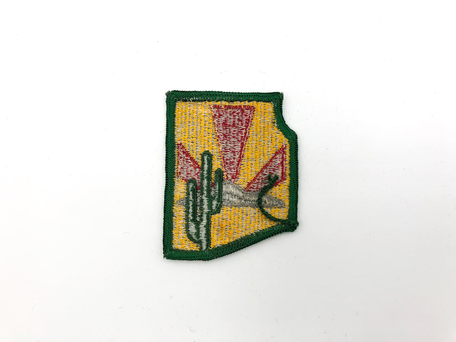 Vintage Arizona Army National Guard Patch State Outline Cactus Embroidered Sew