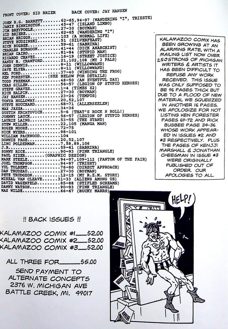 Kalamazoo Comix 1997 Issue # 4 Jamie Binnington, Rick Bugbee, Tonya Holloway 2