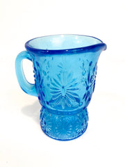 Blue Mayfair Depression Drinking Glass Short Stemmed Diamond Juice Tumbler 3