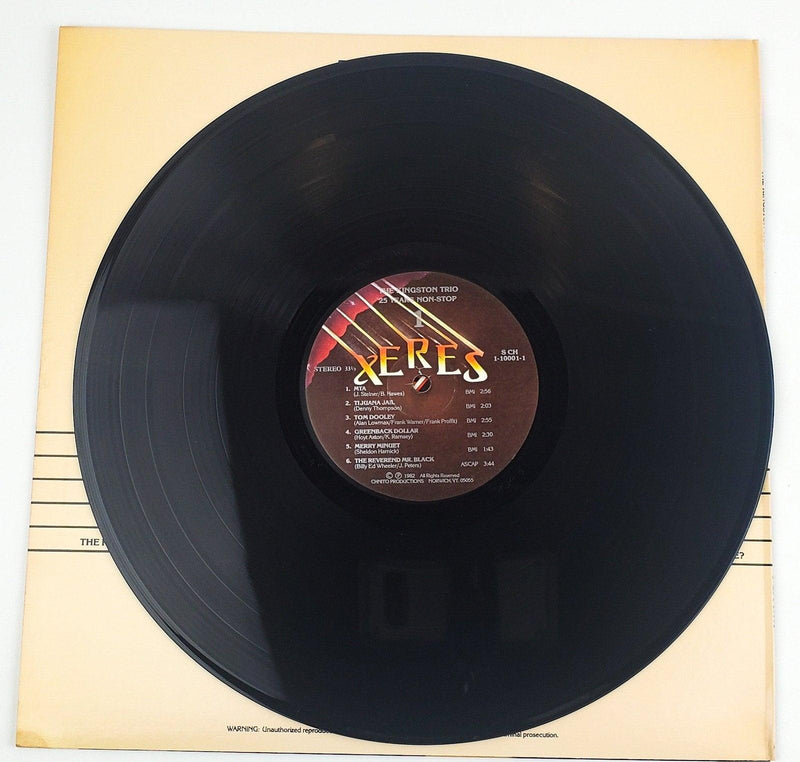 The Kingston Trio 25 Years Non-Stop Record 33 RPM LP S CH 1-10001 Xeres 1982 3