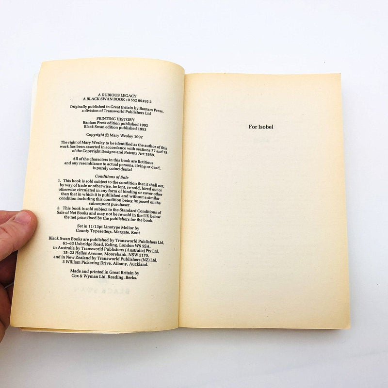 A Dubious Legacy Paperback Mary Wesley 1993 Secrets Marriage Mental Illness 7