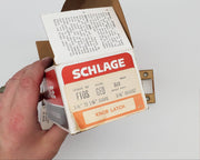 Schlage Door Knob Antique Brass Passage Latch 609 GEO F10S 2-3/8in BS NOS 8