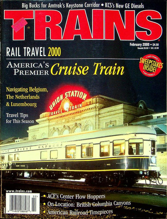 Trains Magazine February 2000 Vol 60 No 2 America's Premier Cruise Train