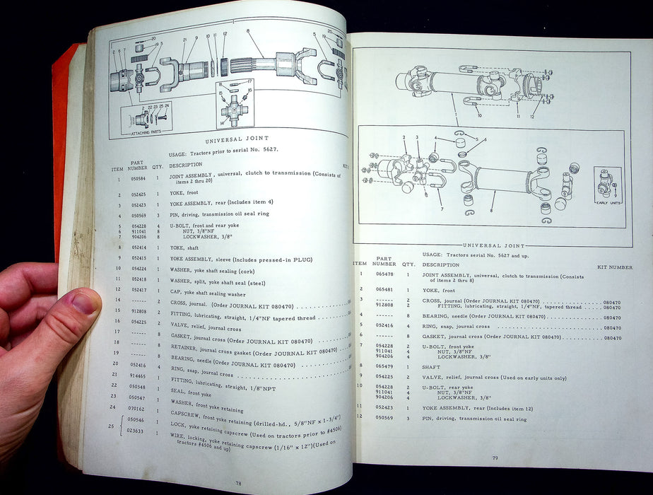 Allis Chalmers Model HD 5 Tractor Repair Parts List TPL-206D Lithographers