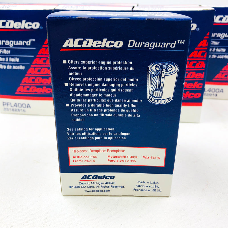 8pk ACDelco PFL400A Duraguard Oil Filter For Lawn Mowers 25162816 Replaces PF56