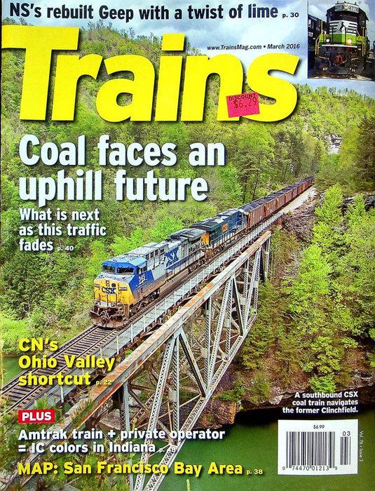 Trains Magazine March 2016 Vol 76 No 3 Coal Faces An Uphill Future