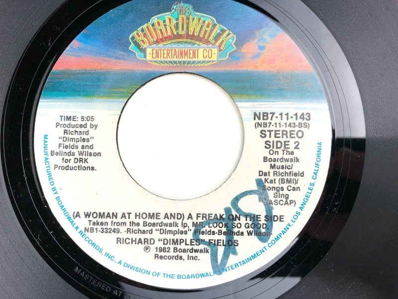 Richard Dimples Fields 45 RPM 7" Single A Woman at Home A Freak on the Side 1