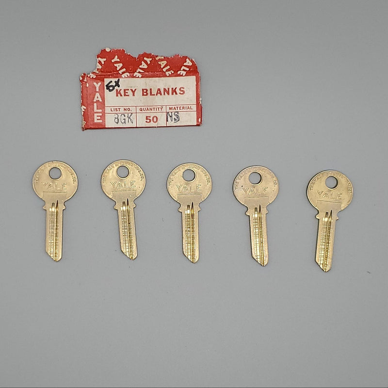 5x Yale RN8 Key Blanks GK Keyway Nickel Silver 5 Pin NOS 3