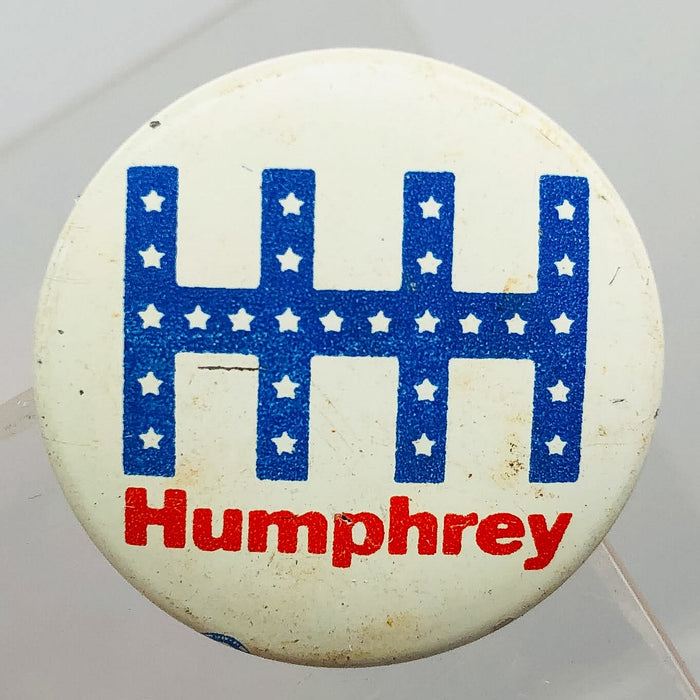 Hubert Horatio Humphrey HHH Stars Button Pin 1" Presidential Campaign Politics 2