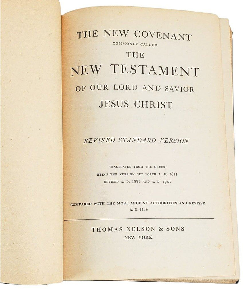 1942 New Testament Bible The New Covenant Revised Standard Nelson & Sons 5