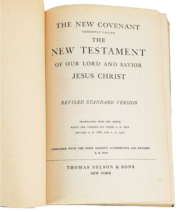 1942 New Testament Bible The New Covenant Revised Standard Nelson & Sons 5