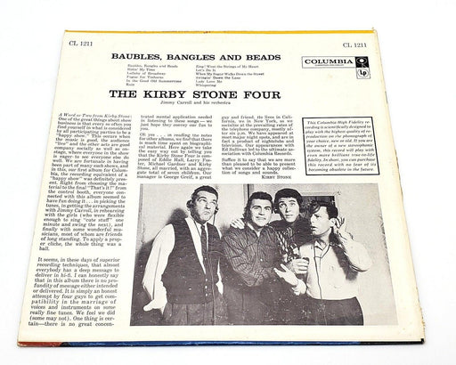 The Kirby Stone Four Baubles Bangles Beads 33 LP Record Columbia 1958 CL 1211 2