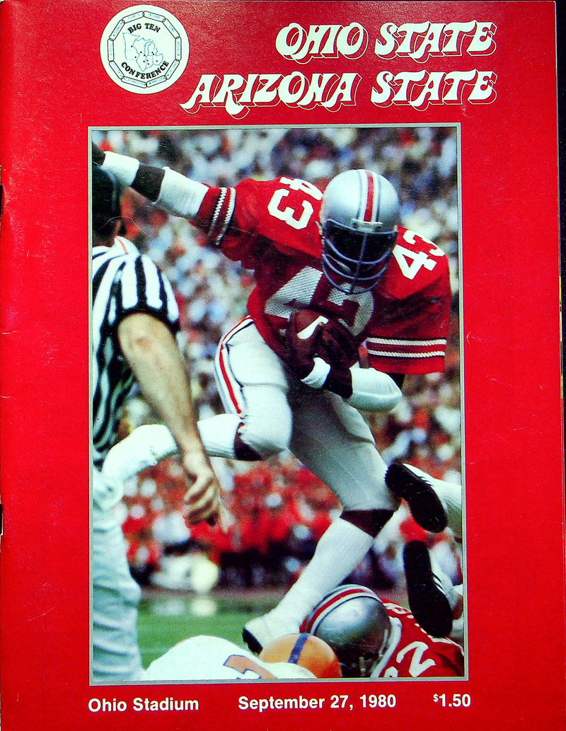 Ohio State Buckeye Football Program Sep 27 1980 Vs. Arizona State Sun Devils