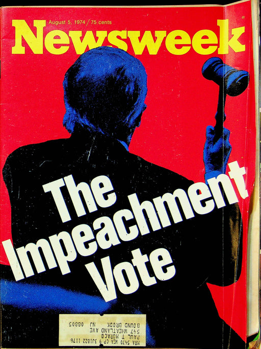 Newsweek Magazine Aug 5 1974 Nixon Impeachment Vote Results Winnebago Motorhome 1