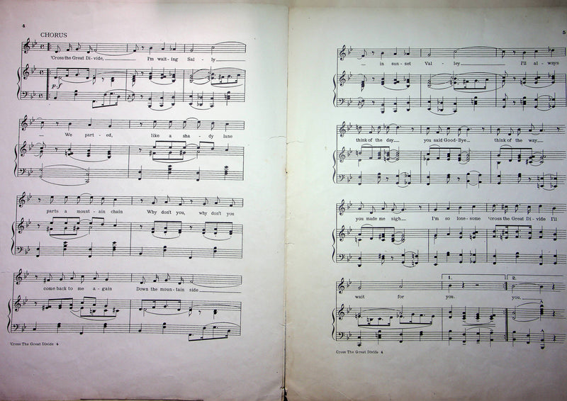 Cross The Great Divide Sheet Music Song Lyrics 1913 Ill Wait For You Geo W Meyer 3