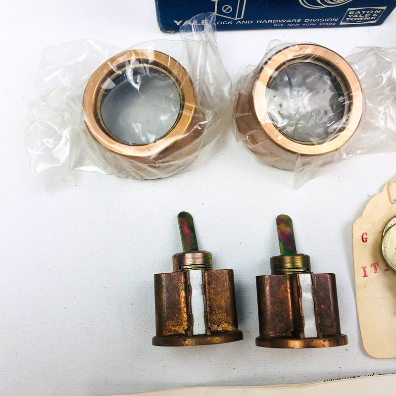 Yale Tubular Mortise Deadlock 6 Pin Cylinder Locks 170 1/4 US10 Satin Brass NOS