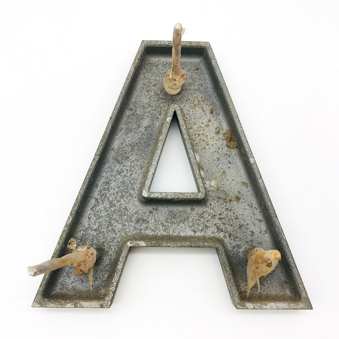 Cast Aluminum Letter A 8" Sign Gemini Inc Brushed Architectural Salvage Vintage