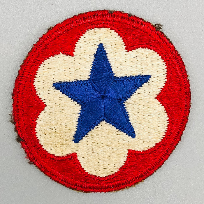 WW2 US Army Service Forces Patch Blue Star White Cloud SSI Cut Edge No Glow 2