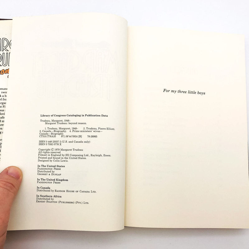 Beyond Reason Hardcover Margaret Trudeau 1979 Canada Prime Minister Wife 1st Ed 8